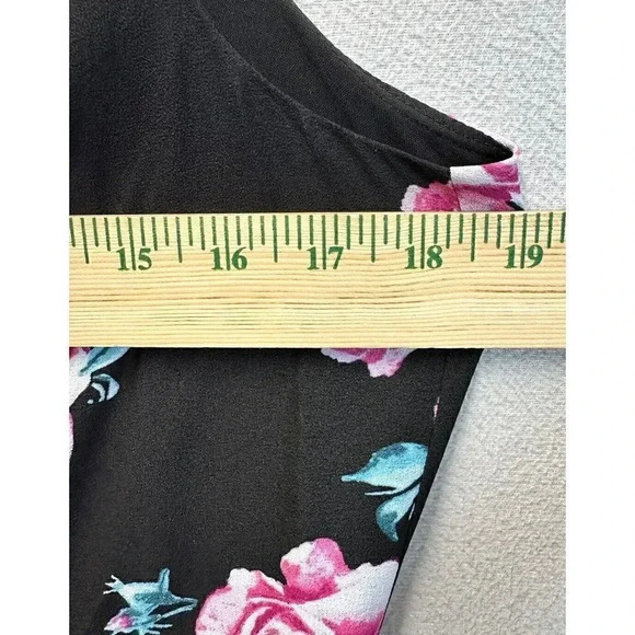 Torrid Women's Size 12 Black‎ & Pink Floral Georgette Sleeveless Maxi Dress - Picture 5 of 8